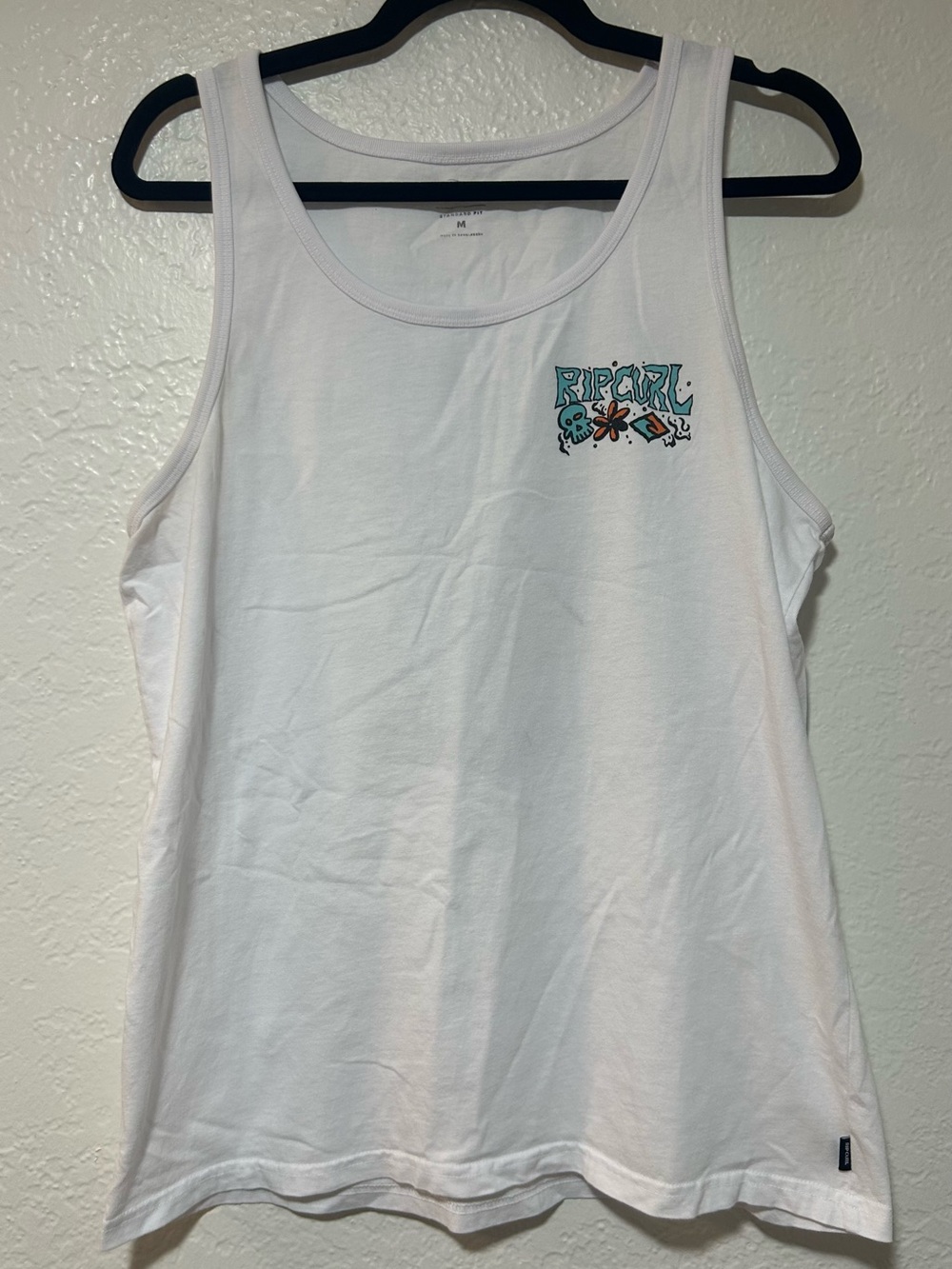 Rip Curl “Pushin’ Daisies” White Tank with Teal & Orange Graphic - Picture 2 of 5